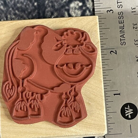 Great Impressions Cow Rubber Stamp F75 - Picture 7 of 7